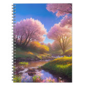 Charms van Sakura Bomen door de Graceful Stream Notitieboek (Voorkant)