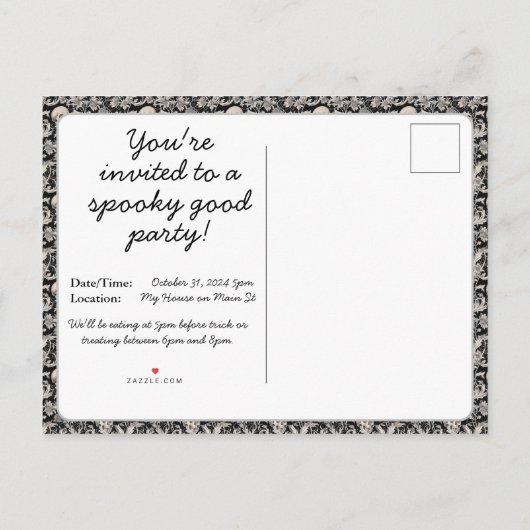 Charnel House Uitnodiging Briefkaart (Achterkant)