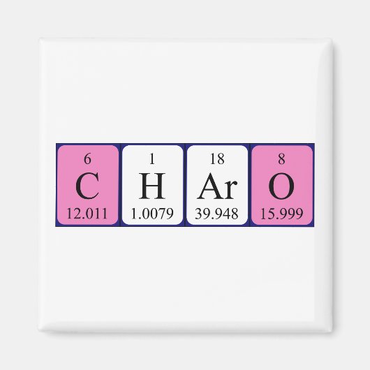 Charo periodieke table name magnet (Voorkant)