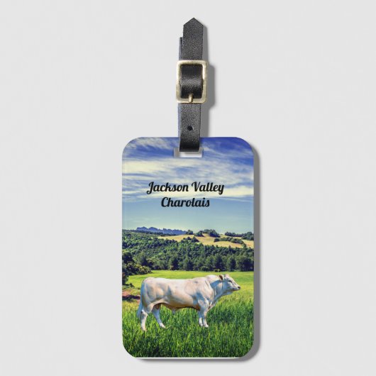 Charolais Bull Bagagelabel (Voorkant (verticaal))