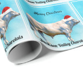 Charolais Bull in Santa Hat Cadeaupapier (Rol Hoek)