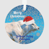 Charolais Bull in Santa Hat-kerstversiering Ornament (achterkant)