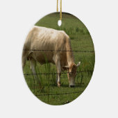 Charolais Cow Grazing in het veld Keramisch Ornament (Rechts)