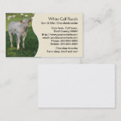 Charolais-kalf met crèmepaneel visitekaartje (Voorkant / Achterkant)