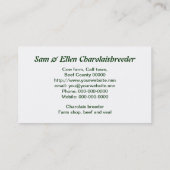 Charolais-koe en vier kalveren visitekaartje (Achterkant)