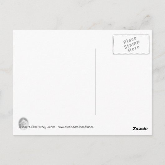 Charolais-vee op de weg briefkaart (Achterkant)