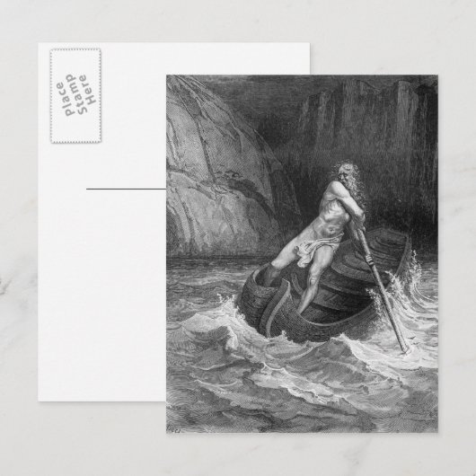 Charon, de Ferryman van de hel Briefkaart (Voorkant / Achterkant)
