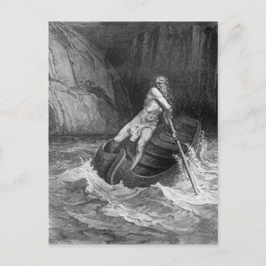 Charon, de Ferryman van de hel Briefkaart (Voorkant)