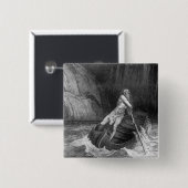 Charon, de Ferryman van de hel Vierkante Button 5,1 Cm (Voorkant /achterkant)