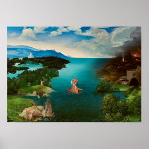 Charon door de rivier de Styx door Joachim Patinir Poster