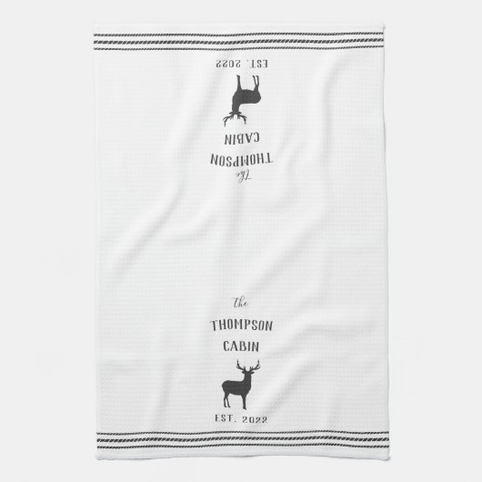 Charool & White Rustic Deer - Aangepast Theedoek (Verticaal)