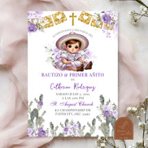 Charra Paarse Rozen Mexicaanse Bautizo Y Primer An