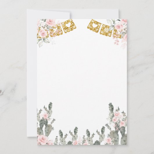 Charra Pink Roses Baby shower Kaart (Achterkant)