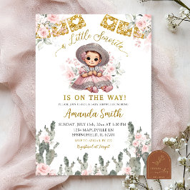 Charra Roze Rozen Mexicaanse Baby Shower Kaart