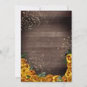 Charra Rustic Cowgirl Yellow Rose Quinceañera Kaart (Achterkant)