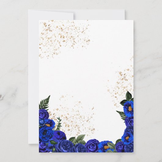 Charra Rustic Papel Picado Blue Rozen Quinceañera Kaart (Achterkant)