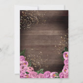 Charra Rustic Roses Cowgirl Boots Quinceañera Kaart (Achterkant)