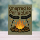 Charred to Perfection Grappige kampvuur hotdog Acryl Bord (Neutraal)