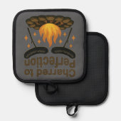 Charred to Perfection Grappige kampvuur hotdog Pannenlap (Voorkant / Achterkant)