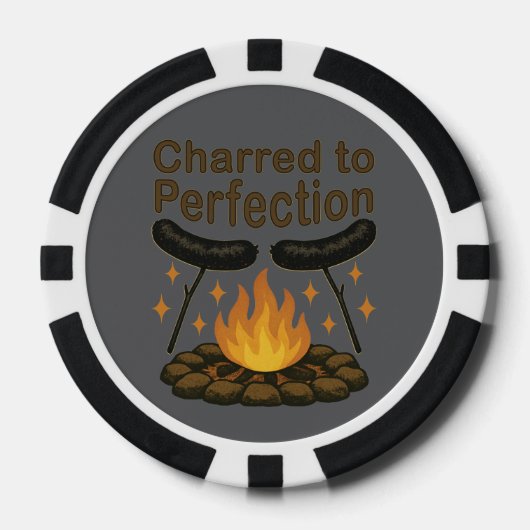 Charred to Perfection Grappige kampvuur hotdog Poker Chips (Voorkant)