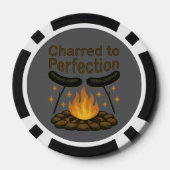 Charred to Perfection Grappige kampvuur hotdog Poker Chips (Achterkant)