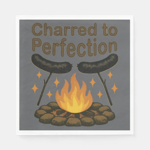 Charred to Perfection Grappige kampvuur hotdog Servet