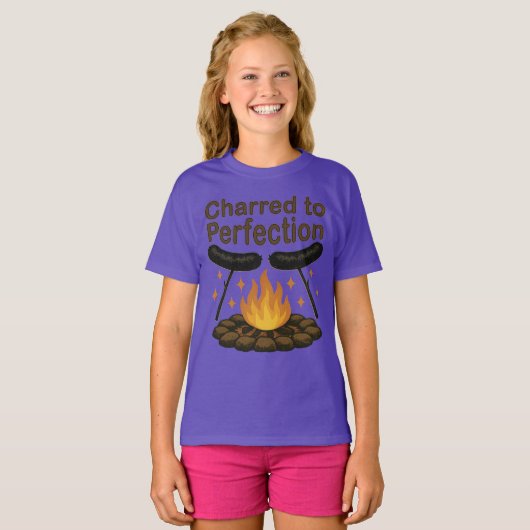 Charred to Perfection Grappige kampvuur hotdog T-shirt
