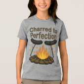 Charred to Perfection Grappige kampvuur hotdog Tri-Blend Shirt (Voorkant)