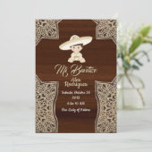 charro baby baptisme - uitnodiging (Staand voorkant)