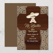 charro baby baptisme - uitnodiging (Voorkant / Achterkant)