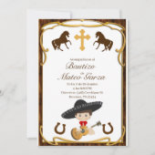 CHARRO BAUTIZO INVITATIES KAART (Voorkant)