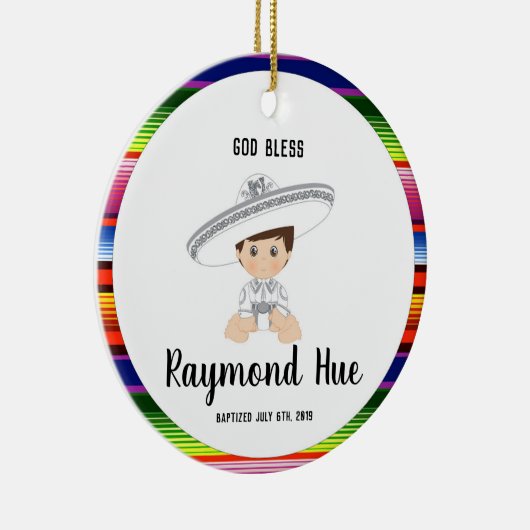 Charro Boy Baptism Ornament (Rechts)