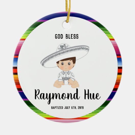 Charro Boy Baptism Ornament (Voorkant)