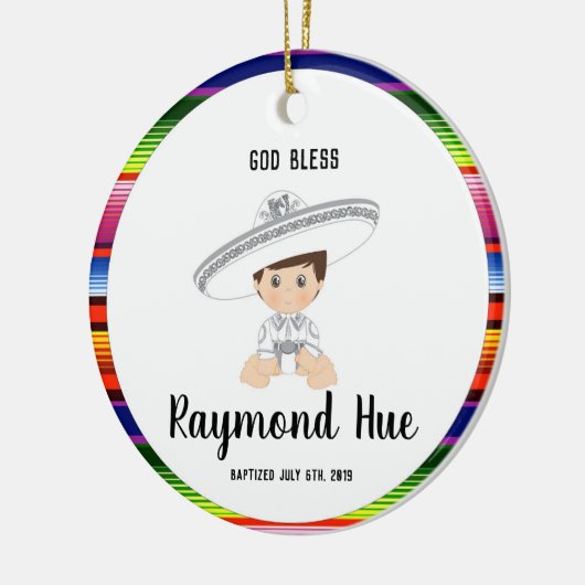 Charro Boy Baptism Ornament (Links)