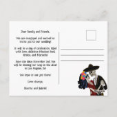 Charro Catrina Sugar Skulls Blue Save the Date Briefkaart (Achterkant)