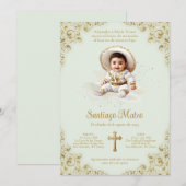 Charro doop uitnodiging – Jongen – Wijze & Goud (Voorkant / Achterkant)