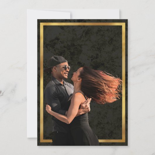 Charro en Catrina Sugar Skulls Dancing Verloving Kaart (Achterkant)