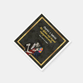 Charro en Catrina Sugar Skulls Zwart Servet (Hoek)