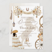 Charro Floral Boho Rustic Country Quinceanera v2 Kaart (Voorkant / Achterkant)
