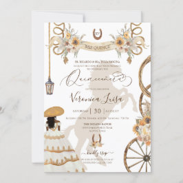 Charro Floral Boho Rustic Country Quinceanera v2 Kaart