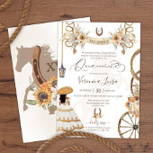 Charro Floral Boho Rustic Land Quinceanera Kaart