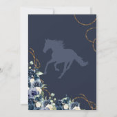 Charro Horse Crest Royal Navy Blue Quinceanera Kaart (Achterkant)