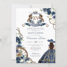 Charro Horse Crest Royal Navy Blue Quinceañera