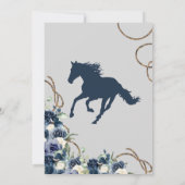 Charro Horse Crest Royal Navy Blue Quinceanera Kaart (Achterkant)