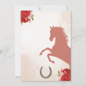 Charro/Huapango Quinceanera Uitnodiging, Rode Roze Kaart (Achterkant)