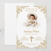 Charro Jongensdoop - Gouden Bautizo - Niño Charro Kaart (Voorkant / Achterkant)