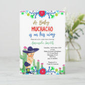 Charro Mexican Boy Baby shower Uitnodiging (Staand voorkant)