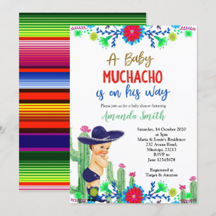 Charro Mexican Boy Baby shower Uitnodiging