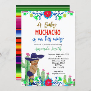 Charro Muchacho Mexican Boy Baby shower Kaart