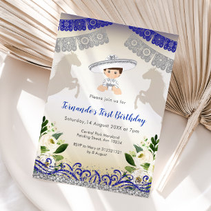 Charro Navy Blue Silver 1e uitnodiging